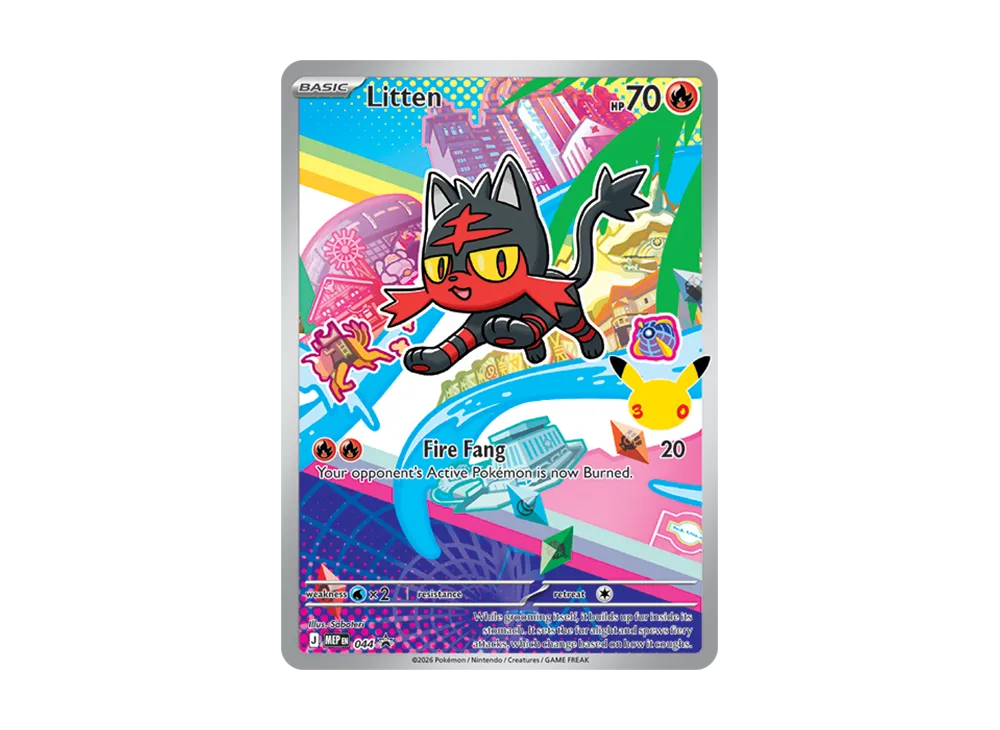 【Raw】 Litten P [MEP EN 044][English Version](MEGA Evolution"First Partner Illustration Collection Set Series 1