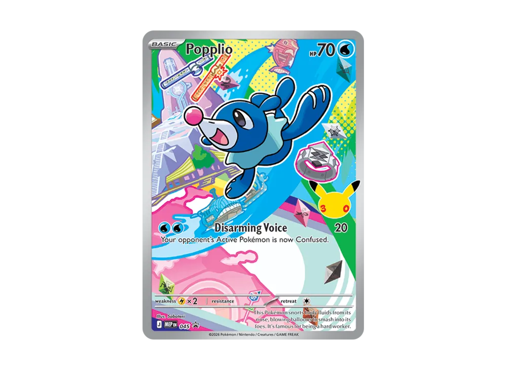 【Raw】 Popplio P [MEP EN 045][English Version](MEGA Evolution"First Partner Illustration Collection Set Series 1