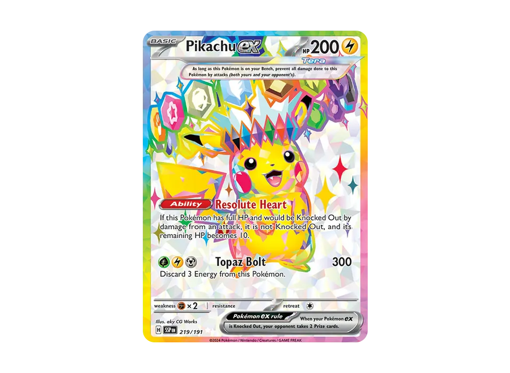 【PSA10】Pikachu ex UR [SSP EN 219/191][English Version]\(Scarlet & Violet「Surging Sparks」)